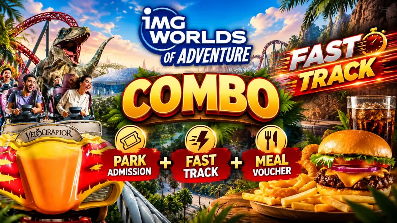 IMG Worlds – Ultimate Combo Park Admission + Fast Track + Meal Voucher